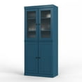 thumbnail image 5 of Palace Imports 100% Solid Wood 32" Pantry Cabinet with Solid, Frosted Glass Doors, 2-Drawers and Adjustable Shelves, Teal Blue, 5 of 5