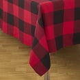 thumbnail image 4 of SARO 9025.R65140B 65 x 140 in. Rectangle Buffalo Plaid Check Pattern Design Cotton Tablecloth  Red, 4 of 4