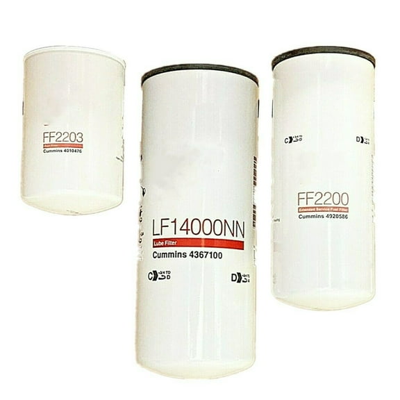 LisFaxbo 3 Packs LF14000NN Oil Filter And FF2200 FF2203 Fuel Filter For Cummins ISX Engine
