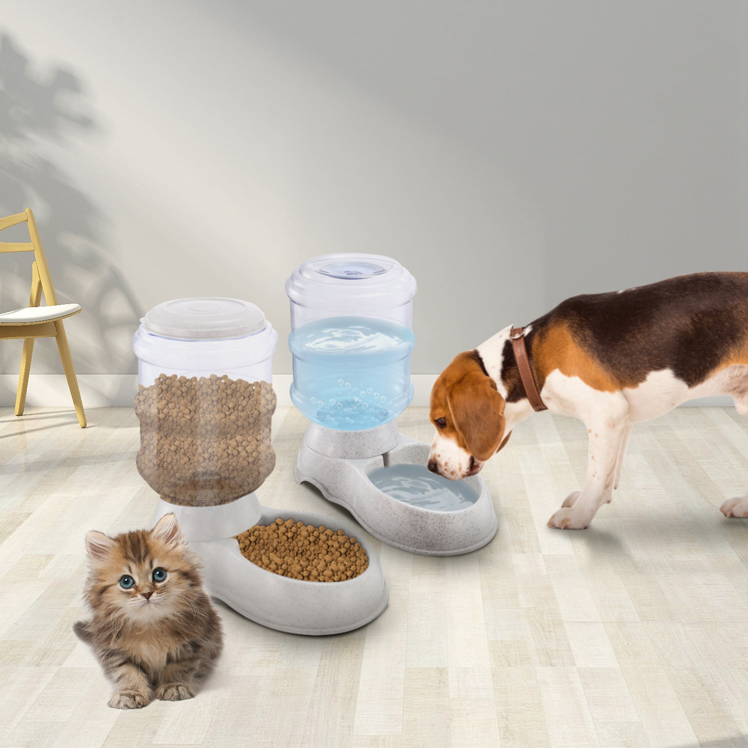 TeqHome Pet Gravity Pet Water Dispenser Pet Water Feeder Automatic Gravity Dog Cat Waterer