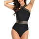 thumbnail image 4 of Traje de baño de una pieza entrecruzado para mujer, traje de baño con control de barriga, traje de baño cruzado frontal Adepaton Trajes de Baño, 4 of 7