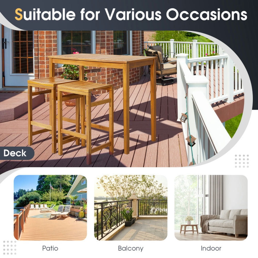 Kadyn Outdoor Coffee Table, Coffee Side Table,Rectangular Indoor and Outdoor Bar Height Table for Garden