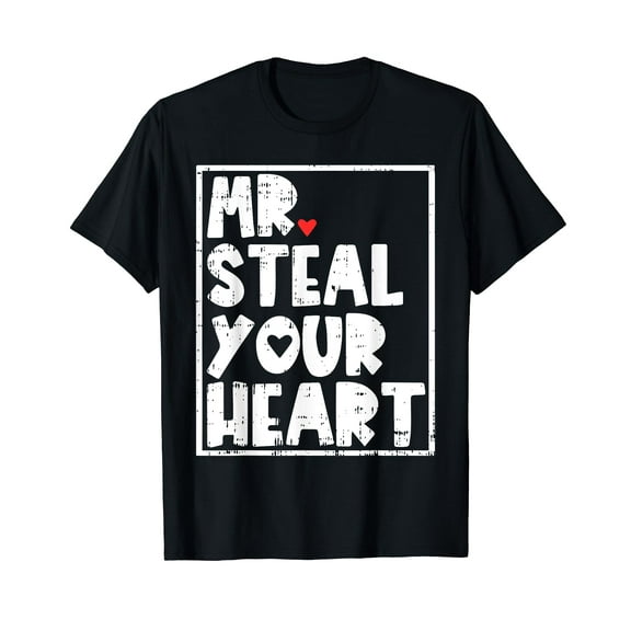 Mr Steal Your Heart Valentines Day Funny V-Day Boys Kids T-Shirt