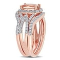 thumbnail image 3 of Everly Women's Morganite 10k Rose Gold Bridal Set, 3 of 6