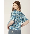 thumbnail image 2 of Moomaya WomenS Printed Round Neck Top, Tie-Up Cold Shoulder Top, 2 of 8