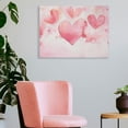 thumbnail image 3 of Fenyluxe Hearts Pink Watercolor Wall Decor for Bathroom Modern Canvas Prints - Ready To Hang Room Home Art Decor 16x12in, 3 of 6