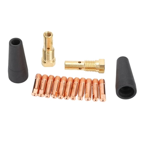 NFTIGB 15Pcs Flux Core Gasless Nozzle Tips Kit with 0.039 in / 1.0 mm Electrode Heavy Duty Replacement Accessories for FC90/80GL MIG Welding Equipment