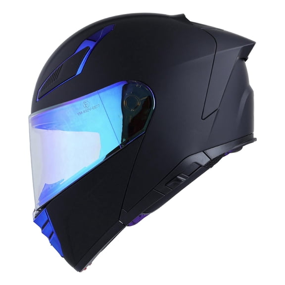 Casco Bkr Raven Negro Mate Mica Azul Abatible Svs negro M