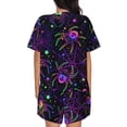 thumbnail image 3 of Bixox Women's Multi-colored Spiders Printed Pajama Set 2 Piece Lounge Set Top and Shorts Soft Pajamas, Shorts with Pockets, 3 of 7