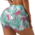 thumbnail image 2 of Fotbe Flamingo Seamless Shorts, Womens Workout Shorts High Waist Stretch Booty Short for Gym/Yoga/Running/Biking-X-Large, 2 of 9