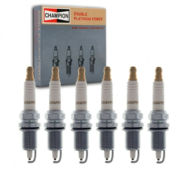 6 pc Champion 7953 Double Platinum Spark Plugs for QC12PEPB Ignition Wire Secondary