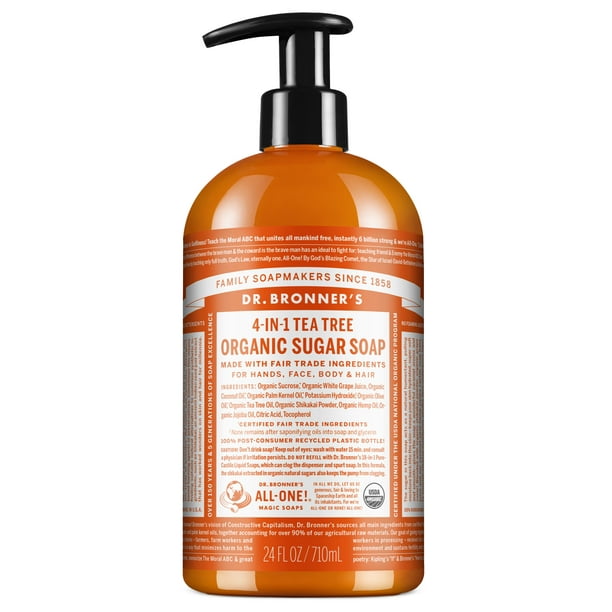 Dr. Bronner's Organic Sugar Soap Tea Tree 24 oz