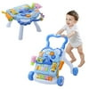 MIARHB 3 In 1 Piano Drum Baby Learning Walker With Sound & Light Blue