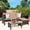 Beige, variant on Zaverox Outdoor Patio 3-Piece Rattan Corner Sofa Set, L-Shaped Sectional Cushioned Furniture for Garden, Backyard, Balcony, Weather-Resistant