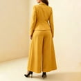 thumbnail image 6 of Guieoi Fall Outfits for Women Blazer and Wide-Leg Pants Set Two Piece Matching Set Yellow M, 6 of 6