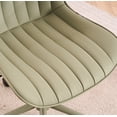 thumbnail image 5 of Kidol & Shellder Armless Desk Chair, Soft Faux Leather Swivel Office Task Chair, Olive Green Same-Colored Bottom, 5 of 6