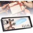 thumbnail image 2 of Metal Signature Pen Dipped Feather Fountain Pen European Style Retro Fountain Pen Set, 2 of 5