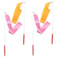 thumbnail image 3 of BEADCEST 4 Pcs Serpentins Gymnastique Rythmique pour Spectacles de Danse avec Bâton Orange Rose, 3 of 6