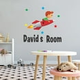 thumbnail image 3 of Home Watercolor Custom Name Wall Decals for Kids Room - Multicolored Stars Customized Name Art Outer Space Personalized Bedroom Wall Sticker Water Color Style - Size: 40 In x 36 In, 3 of 5