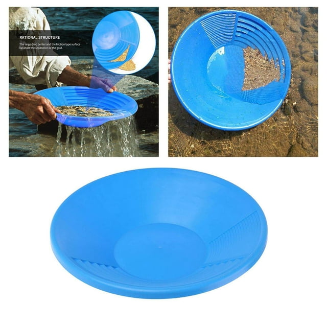 ziyahi 15" Dual Riffle Gold Pan for Nugget Mining Dredging River Panning Sky Blue