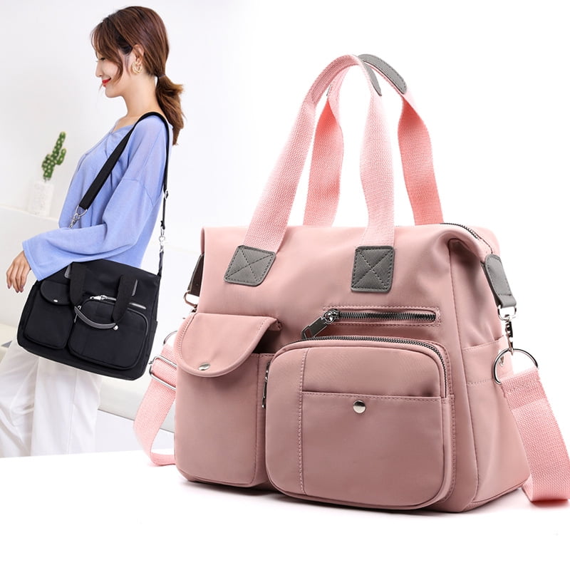 Womens Casual Multi Pocket Travel Handbags Nylon Large Capacity Shoulder Bag SH 