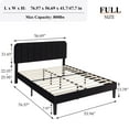 thumbnail image 5 of VECELO Full Size Bed Frame, Modern Upholstered Platform Bed Frame with Adjustable Headboard, Wooden Slats Support/No Box Spring Needed, Black, 5 of 11