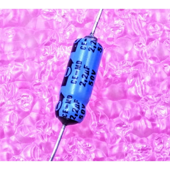 2.2uF 50V, Axial Electrolytic Capacitor, Polarized, Tolerance ±20%
