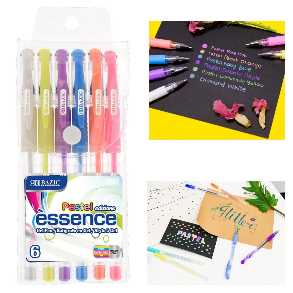 6 Gel Pens Gel Pastel Colors Pen Set Adults Kids Coloring Book Drawing School