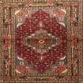 thumbnail image 1 of Ahgly Company Indoor Square Traditional Saffron Red Persian Area Rugs, 4' Square, 1 of 6