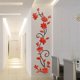thumbnail image 2 of Calcomanía 3D DIY de moda con diseño de rosas, pegatinas de pared adhesivas, panel de papel tapiz floral para fondo de dormitorio, sala de estar, decoración del hogar (rojo), 2 of 5