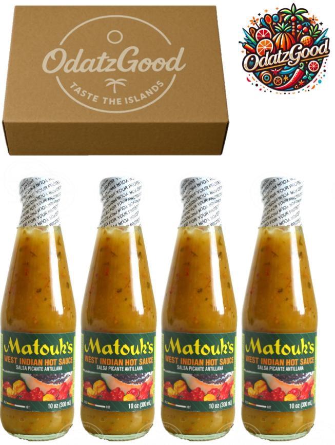 Matouk's West Indian Hot Sauce 10oz (300ml) 4-Pack – Product of Trinidad & Tobago – Curated & Packaged by ODatzGood