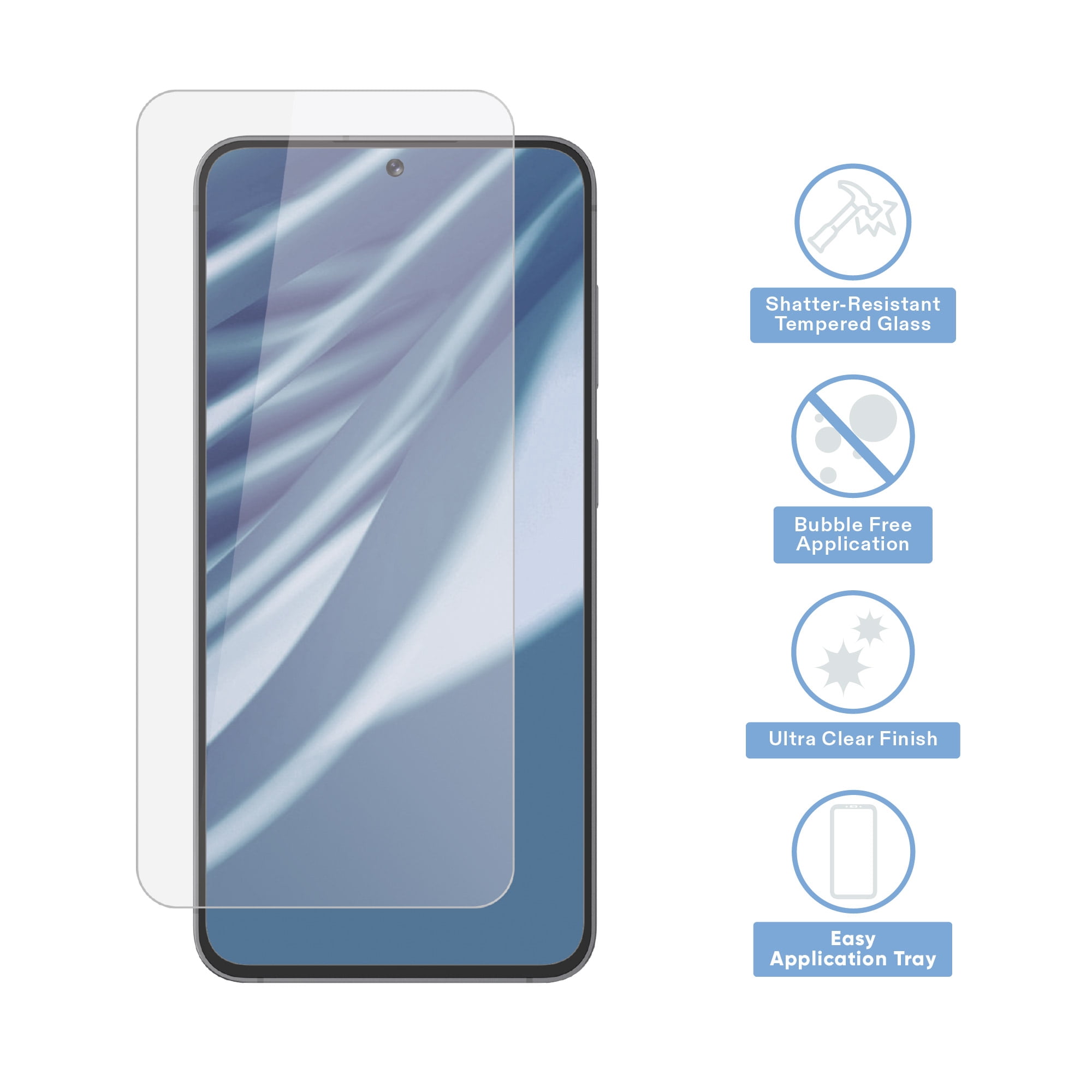 onn Glass Screen Protector for Samsung Galaxy S26 FE / S25 FE with Quick Application Tray