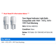 thumbnail image 2 of Turn Signal Indicator Light Bulb - Compatible with 1969 - 1973, 1979 - 1997 Ford Mustang 1970 1971 1972 1980 1981 1982 1983 1984 1985 1986 1987 1988 1989 1990 1991 1992 1993 1994 1995, 2 of 2