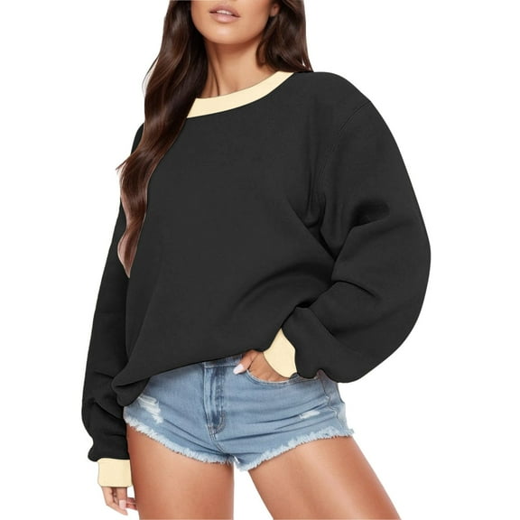 Solid Women Hoodie Cozy Fall Women Hoodies Crewneck Loose Roomy Women'S Sweatshirts Hidden Clearance Deals