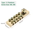 thumbnail image 3 of Uxcell Terminal Ground Bar Screw Block Barrier Brass 11 Positions with Bracket for Electrical Distribution 2 Pack, 3 of 5