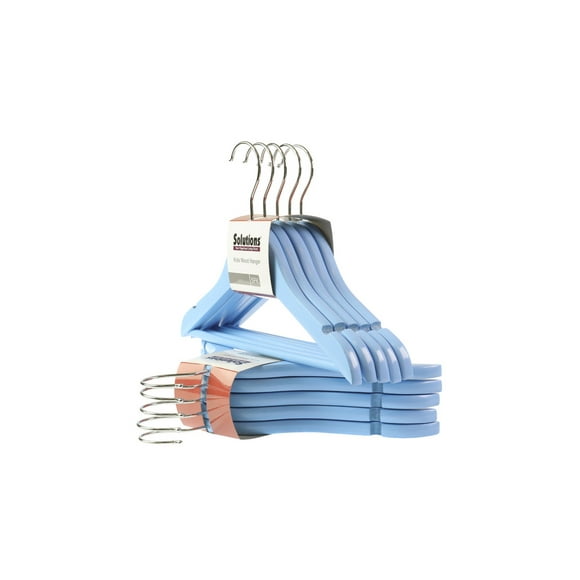 Solutions Kids Wooden Hangers - Blue, Set of 5
