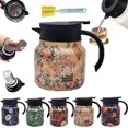 thumbnail image 1 of Peshoriadm Teapot, Raidley Vintage Tea Pot with Built-In Infuser, Vintage Floral Pattern Tea Pot, Stainless Steel Insulated Teapot with Lid for Hot Drinks (Pink, 800ml), 1 of 1