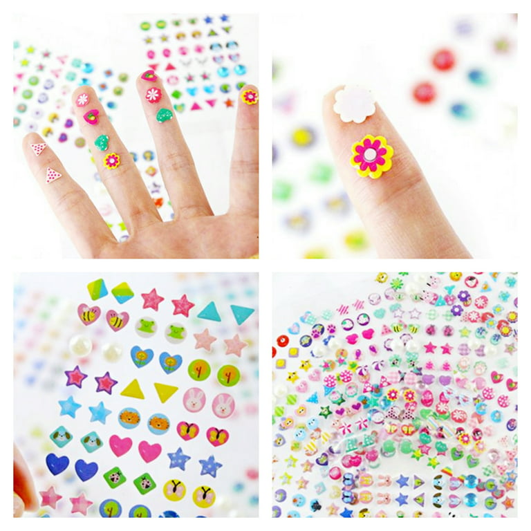  360PCS Sticker Earrings for Girls, Stick on Earrings for Little  Girls, 3D Self-Adhesive Glitter Craft Crystal Stickers : Toys & Games