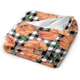 thumbnail image 5 of Autumn Pumpkins with Black and White Gingham Throw Blanket Super Soft Lightweight Thanksgiving Day Flannel Blanket for Sofa Couch Bed,Ultra Warm Cozy Blankets for All Seasons 60"X50", 5 of 6