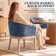 thumbnail image 3 of Sesslife Upholstered Dining Chairs Set of 4, Modern Linen Barrel Dining Room Chairs with Arms, Wood Legs, Mid Century 19” W Accent Chair, Kitchen Chairs for Dining Room, Living Room, Bedroom, Blue, 3 of 10