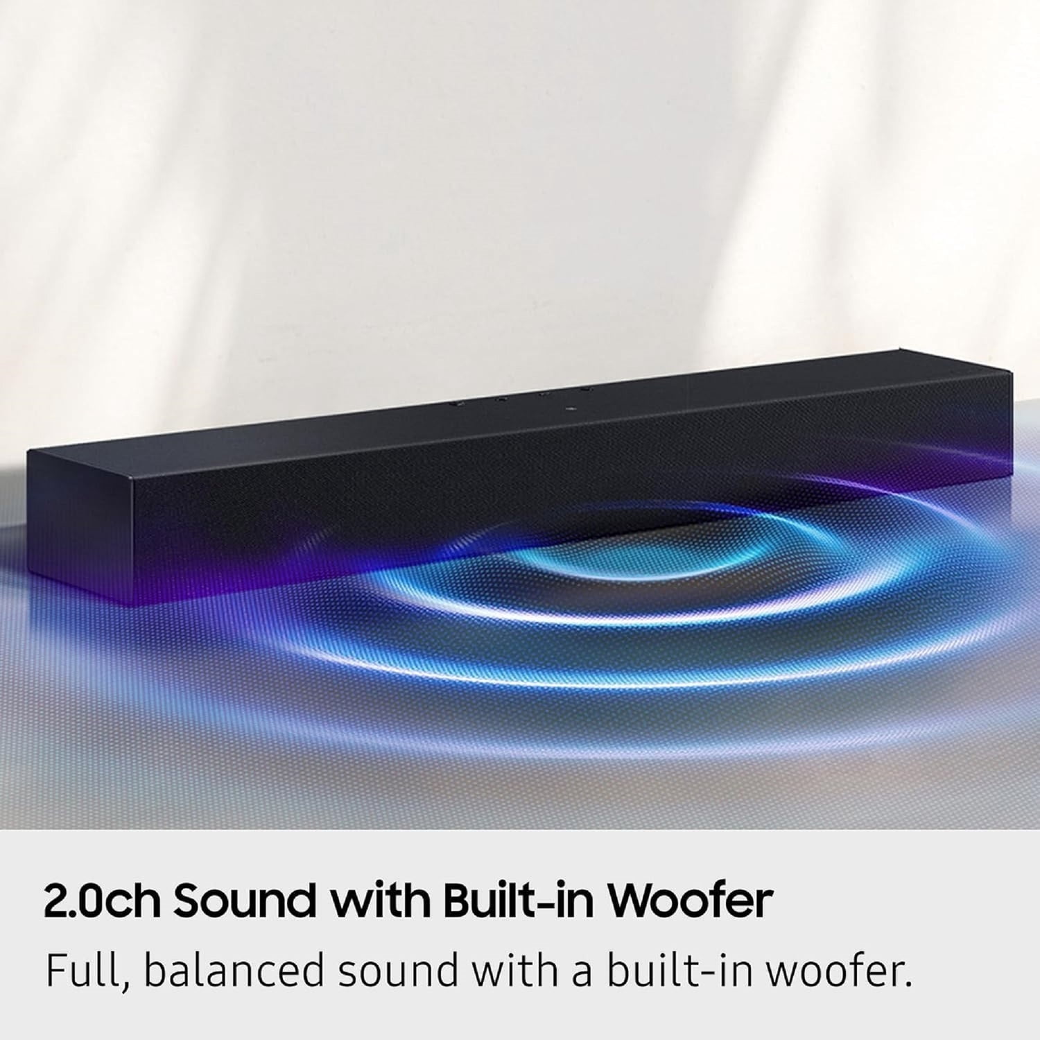 Samsung 2.0-Channel 40-Watt 25.23-In. Sound Bar with Built-in Subwoofer, Surround Sound Expansion, HDMI, Remote, Bluetooth TV Pairing, HW-B400F