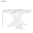 thumbnail image 7 of Retro Functional Extendable Dining Table with a 12" Leaf, Round Dining Table for Dining Room and Living Room (Oak Natural Wood + Off White), 7 of 7