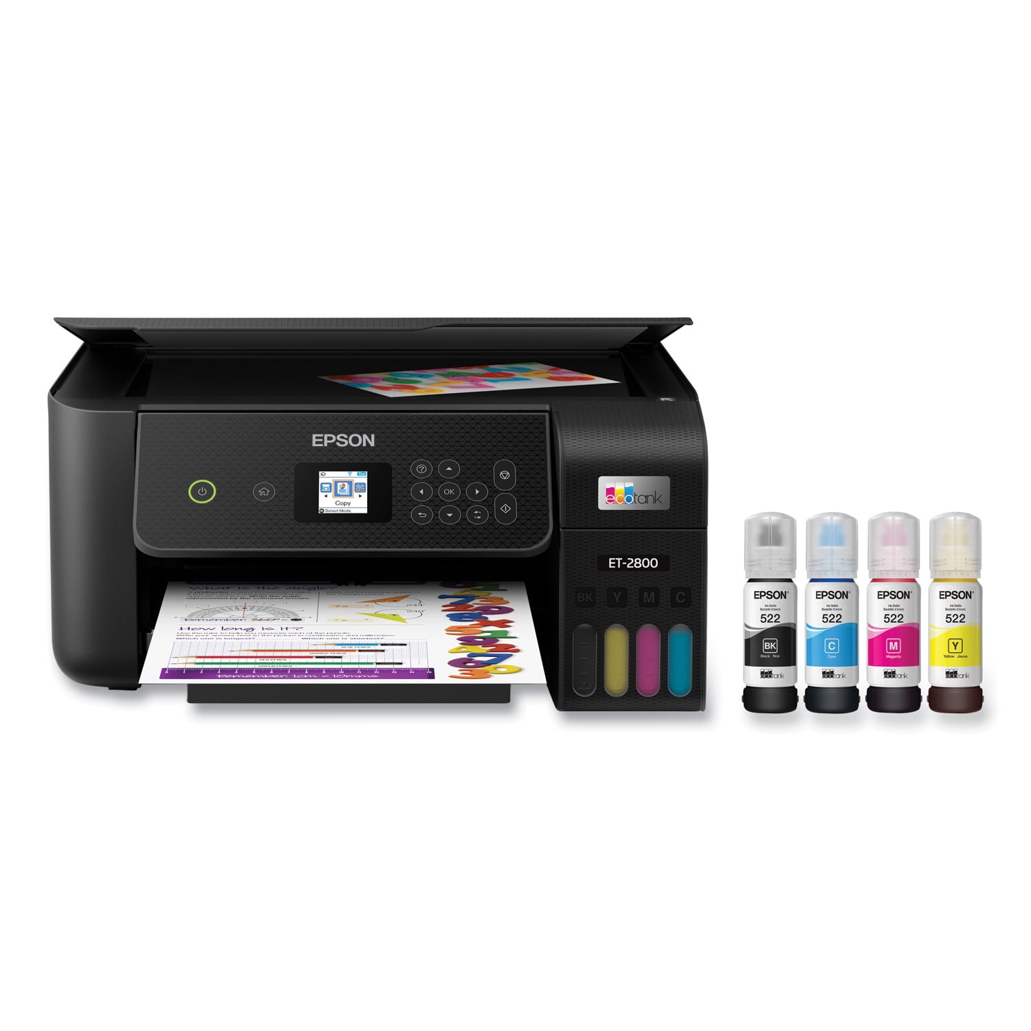 Epson EcoTank ET-2800 Wireless Color All-in-One Cartridge-Free Supertank Printer with Scan and Copy ? The Ideal Basic Home Printer - Black