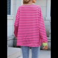thumbnail image 4 of Sudadera Holgada Informal de Larga con Cuello Redondo y Bloques de Color para Mujer Rosa XXL, 4 of 10