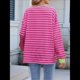 thumbnail image 4 of Sudadera Holgada Informal de Larga con Cuello Redondo y Bloques de Color para Mujer Rosa XXL, 4 of 10