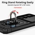 thumbnail image 5 of for Samsung Galaxy A35 5G Case, Soft Silicone Rubber Bumper Hard Plastic Phone Case with [Sliding Camera Lens Cover] [360° Rotatable Kickstand Ring] [HD Screen Protector] for Galaxy A35 5G Black, 5 of 8