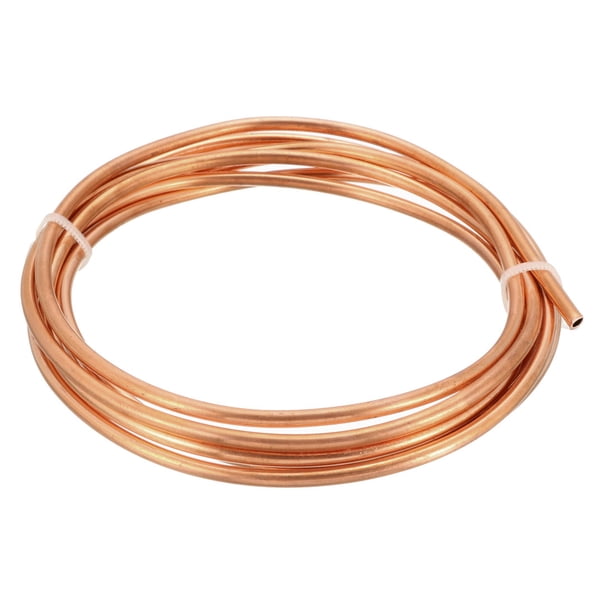 Uxcell 1/8"x 6.5Ft Tubo de refrigeración Bobina de cobre tono dorado 1 pieza