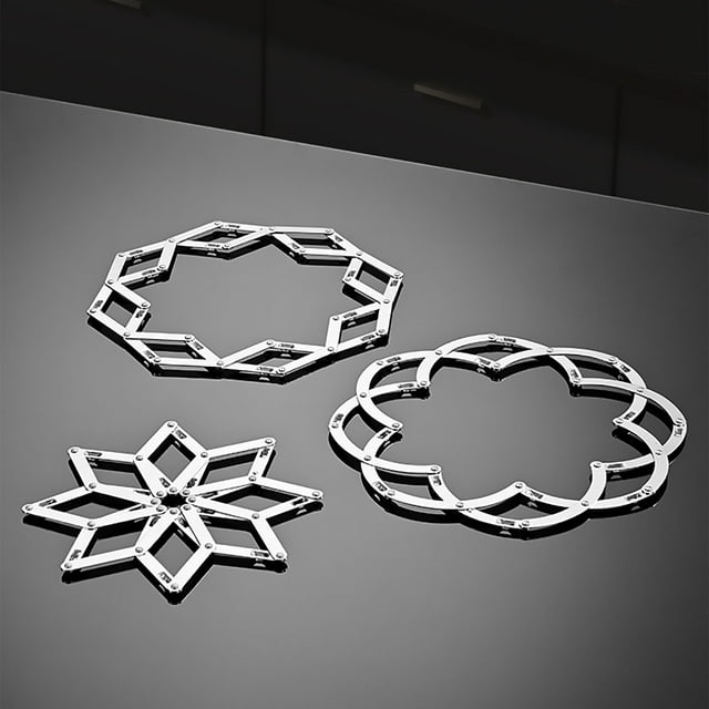 Sentmoon Napperons de Noël Napperons des Fêtes Napperon en Acier Inoxydable Tapis pour Casserole Napperon pour la Maison Flocon de Neige Tapis Isolant Thermique Tapis Extensible pour Casserole de Sable Tapis Anti-Brûlure Tapis pour Assiettes