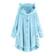 thumbnail image 1 of Cárdigan con botones para mantener el calor para mujer, sudaderas con capucha, orejas de gato, felpa irregular, abrigo con capucha sólido, Tops Fridja  BV0+5206, 1 of 5
