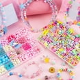 thumbnail image 4 of Jewelry Kit Educational Toys Girl Weaving Kids Toy Charms Beads Necklace Crafts Making Bracelet DIY Handmade Beaded Loose Spacer Beads CRYSTAL 2 550PCS, 4 of 8